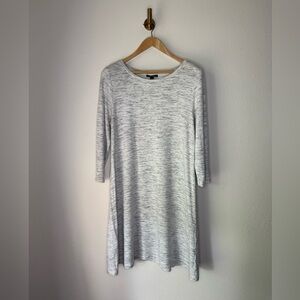 Hilary Radley Light Gray 3/4 Sleeve Dress size L